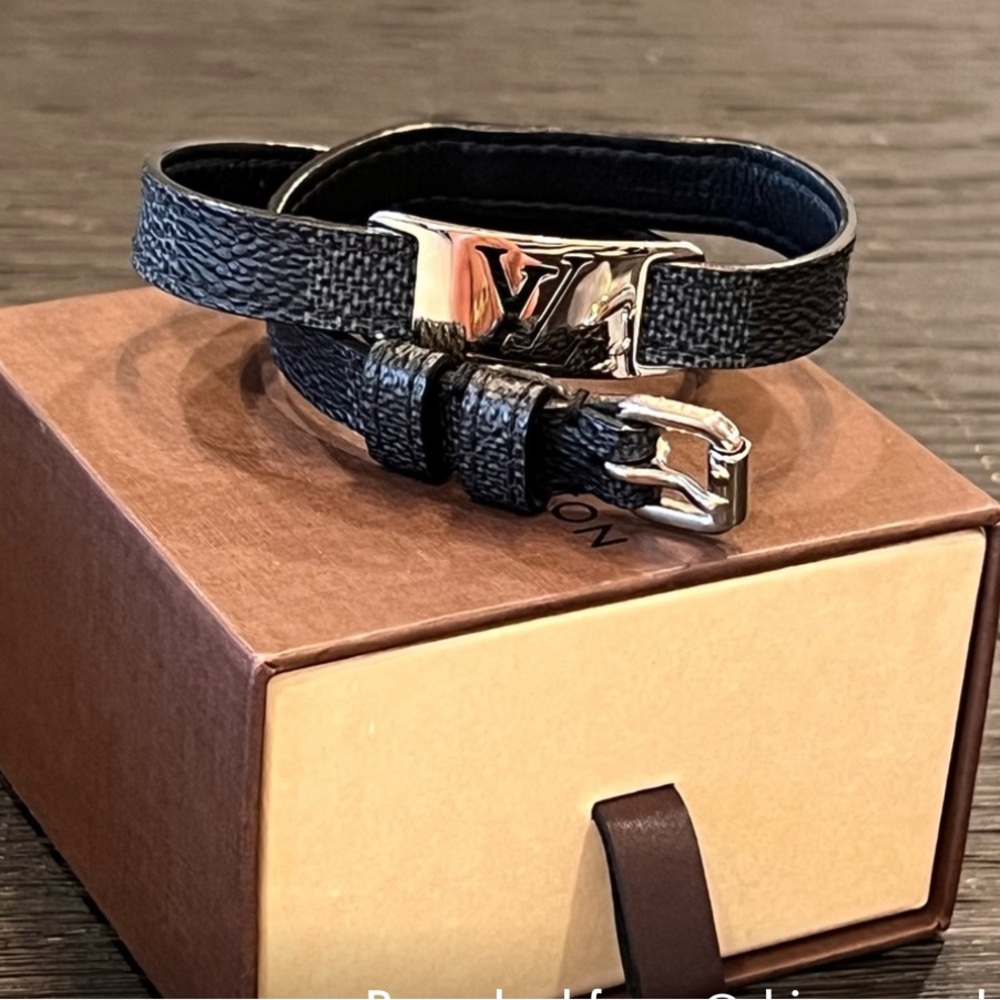 Louis Vuitton Damier Graphite Wrap Around Bracelet